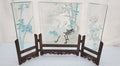 Asian Etched Glass Screen Table With Birds