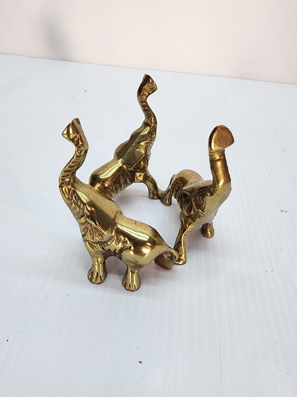 Vintage small brass elephant And Deer Figurines 