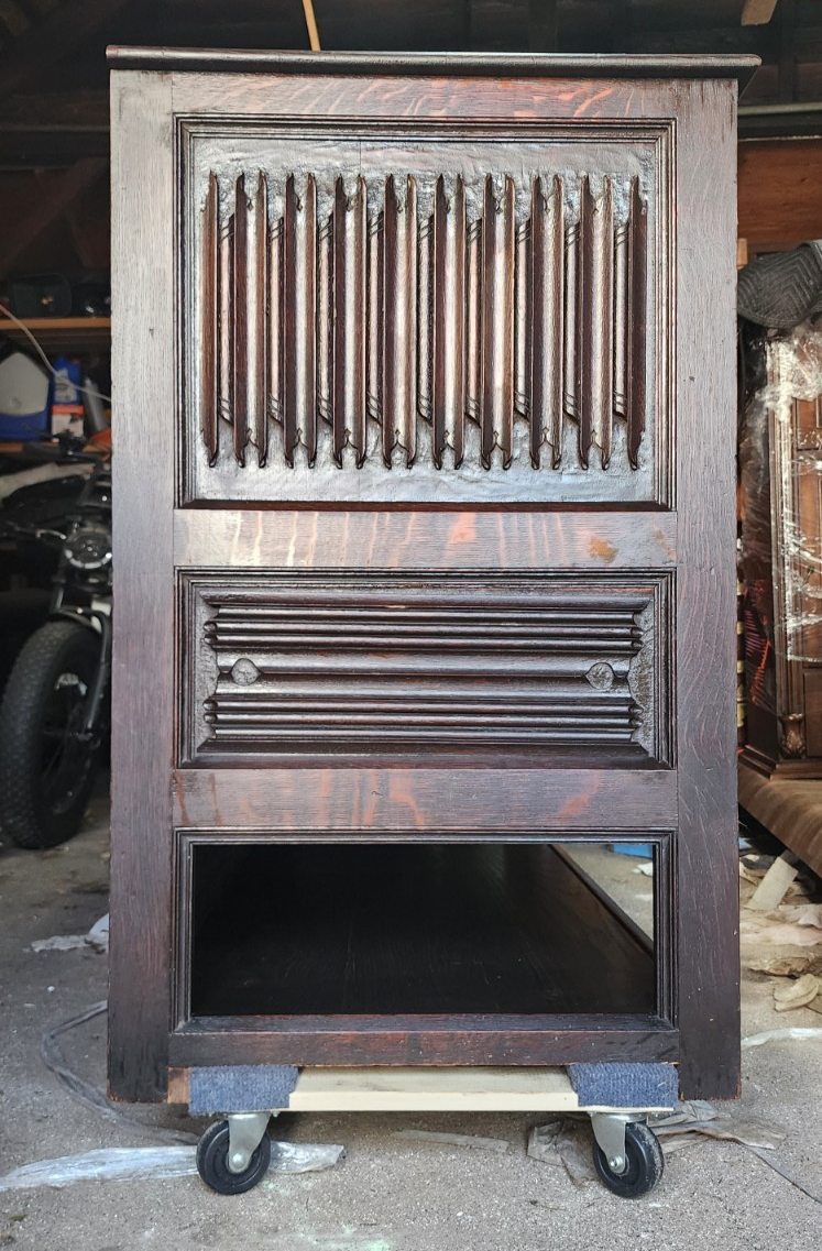 Antique Jacobean Console Entry Cabinet