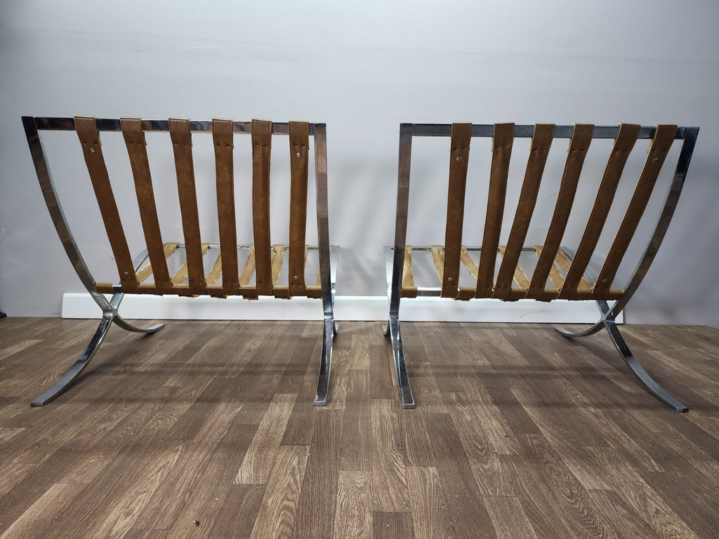 Vintage Barcelona Style Replica Chairs - Sold As A Pair or Individually