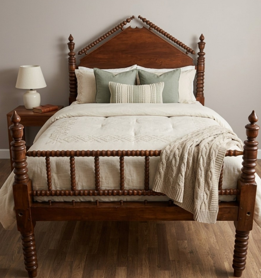 19th Century  Antique Jenny Lind Rope Bed