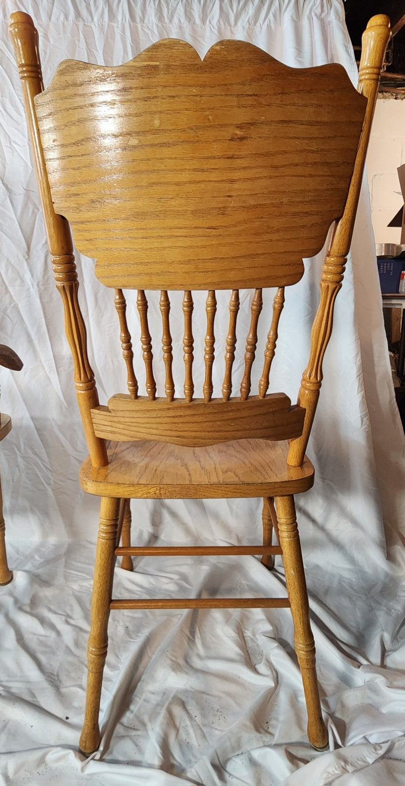 Vintage Antique Press Back Chairs Including 1 Armchair