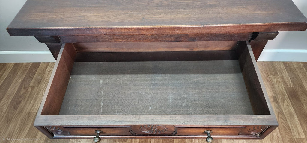 Antique Turned Leg Wood Entry or Console Table