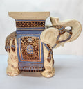 Vintage Ceramic Elephant Plant Stand Hand Painted