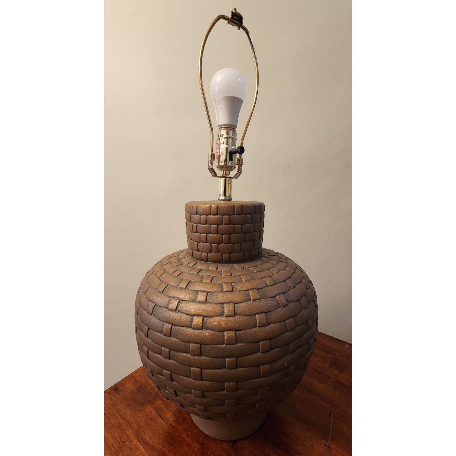 Pair of Woven Pattern Table Lamps